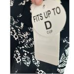 Swim Solutions Empire Waist‎ Tummy Control Spotted Leaf Black Swim Dress Large Photo 5