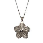 New Vintage 925 Silver Filigree Floral Pendent Silver Chain Italian Necklace Photo 9