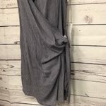 Lumiere striped tie‎ front faux wrap dress Gray Photo 2