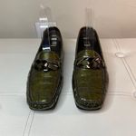 Stuart Weitzman  Green Croc Embossed Loafer Driving Shoes Size 7 Photo 1
