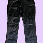 Loft Ann Taylor  Black leather straight leg pants 🔥 Photo 0