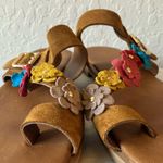 Tan & Yellow Embellished Floral Sandals with Slip Photo 8