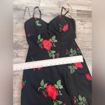 Honey and Rosie  SMALL Sleeveless Embroidery Red Rose Black Maxi Dress #254 Photo 8