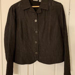 Chico's ‎ Jacket Women's Size 2/M Brown Iridescent Shimmer Sophisticate Crinkle Photo 0