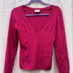 Loft  Fuchsia V-Neck Sweater Photo 1