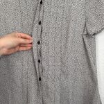 Dana Buchman  black white dotted print short sleeve button down blouse pleated M Photo 3