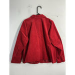 Womans QVC Style 1X Red Blazer Faux Suede Button Down Long Sleeve NWT Photo 1