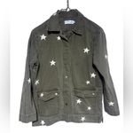 Sincerely Jules Military Vintage Look Distressed Snap Front Jacket Shirt XS Green Photo 8