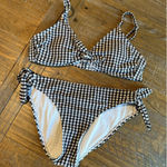 Xhilaration Black and White Checkered Bikini Tied Medium Large Xhiliration Swimsuit Swimwear Photo 0
