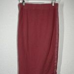 Anthropologie T.la Small S French Terry Midi Skirt Pull On Dark Rose Photo 0