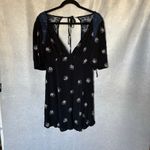 Free People  Mockingbird Mesh Inset Mini Dress Women's Size 2 Black and Blue Photo 2