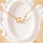 Boutique NEW Taurus 18k Gold Constellation Zodiac Star Necklace Birthday‎ Astrology Photo 5