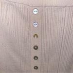 ZARA Off-White Gray Cream Ribbed Midi Pencil Skirt Iridescent Buttons Medium Photo 4