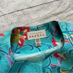 Adrianna Papell Vintage Bright Floral 100% Silk Top & Skirt Suit Set Size 12 Photo 4