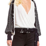 Free People  Auxton Surplice Chiffon Floral Slouchy Thermal Top Photo 0