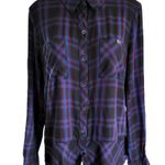 CAbi  moody plaid peplum button down size large Photo 1