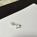 White Enamel Poodle Dog With Green Rhinestone Eyes Brooch Pin Photo 7