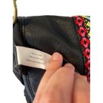 Arizona Jeans Arizona Jean Co Black Faux Leather Crossbody Bag Fringe / Boho Embroidered M Siz Photo 9