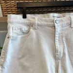 Banana Republic Mid to High-Rise White Denim Roll Up Hem Shorts, 30 Photo 1