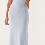 Peppermayo NWT Anastasia Maxi Dress Blue Low Back Twisted Strap Knit Size S/M Photo 0