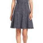 Eliza J  Navy Tweed Fit and Flare Dress Photo 1