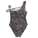 Kate Spade One Piece Swimsuit One Shoulder Zebra Print Size Small NEW NWT Photo 1