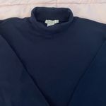 Tweeds navy 100% cotton minimalist contemporary casual turtleneck top, size XL Blue Photo 2