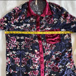 Libby Story by Anthropologie floral sheer button up shirt size L juniors Photo 9
