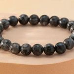 Labradorite Natural Stone 8mm Beads Stretchable Bracelet Beaded Gemstone Photo 0