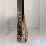 Coach Vintage Duffle Signature Jacquard Leather Canvas Brown Tan Hobo Bag Purse Photo 10