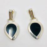 Sterling Silver TAXCO , Onyx post earrings, 19.7g Photo 3