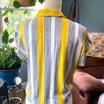 Love Note Love Notes Yellow and Black Striped Blouse with Tie Waist Photo 2