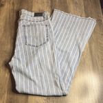Lucky & Blessed Blue and White Striped Women's Flare Raw Hem Jeans Size 14 Photo 0