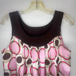 Iz Byer California Brown Pink Circle Vintage Retro Sleeveless Tank Top - Medium Photo 3