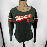 Champion Miami Hurricanes Slim Fit Vintage Sweatshirt Trimmed Collar Green Y2K Photo 3