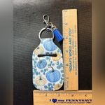Pumpkins Blue Yellow Hand Sanitizer Keychain Holder New Photo 2