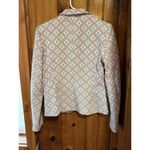 Calvin Klein  Geometric Pattern Cropped‎ Blazer Beige White Professional Jacket Photo 1