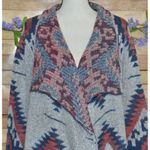 RD Style  Ladies Gray Open Front Cardigan Sweater Size L Southwest Aztec Warm Photo 1