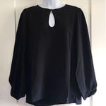 J.Crew NWT Black Blouse Top Keyhole Neck Long Balloon Sleeve Petite Career‎ XSP Size undefined Photo 0