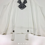 boho v neck rayon tunic White Photo 0