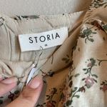 Storia Puff Sleeve Floral Babydoll Dress Size Medium Square Neck Boho Fall Beige Photo 6