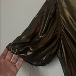 DKNY NEW  Women's Foil Chiffon Ruffle Skirt V-Neck Dress Size US 2♟️ Photo 7