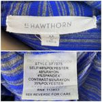 41Hawthorn MEDIUM Blue Gray Striped Cardigan Sweater Long Sleeve Rolled Collar Photo 4