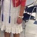 Elle Coral/Pink Striped Button Cardigan Photo 7