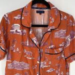 Katie Kime Toile New York Pajama Top Orange Women's Size XS Photo 2