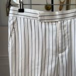 Vintage Ralph Lauren Black Label 100% Silk Stripe Ankle Trousers Pants 6 White Photo 4