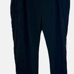 Balmain Sz 46 Pierre Black Ankle Pants With Lace Sides Photo 1