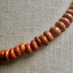 Vintage Indian Wooden Bead Necklace Artisan Boho Choker Photo 1
