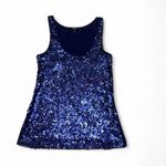 EXPRESS Navy blue  sequin tank top Photo 1