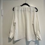 Calvin Klein Women's Medium Cold Shoulder White Blouse. Crushed Textured Fabric. Photo 1